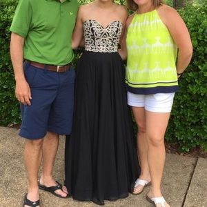 Sherri Hill Strapless Black Formal Dress
